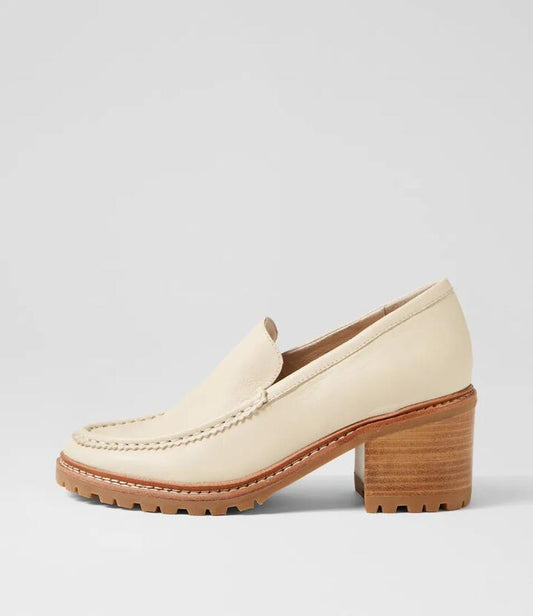 Image of Heels. Productname: Bonnee Oatmilk Natural Leather Heels in OATMILK-NATURAL HEEL colour by brand - MOLLINI