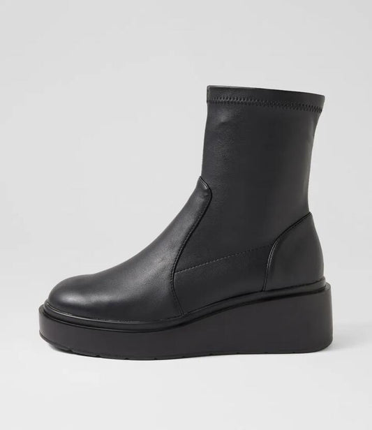 Image of Boots. Productname: Siyera Black Stretch Ankle Boots in Black colour by brand - MOLLINI