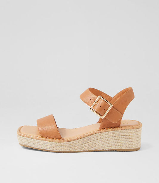 Image of Sandals. Productname: Yaleps Tan Natural Rope Leather Sandals in TAN-NATURAL ROPE colour by brand - MIDAS