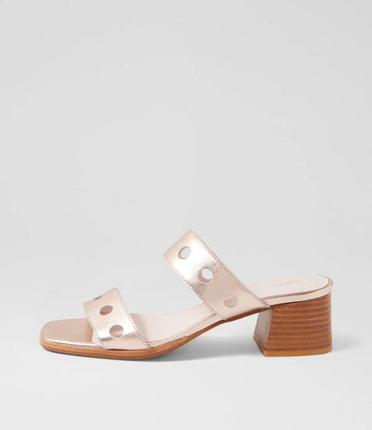 Image of Sandals. Productname: Marriet Pale Rose Gold Leather Sandals in PALE ROSE GOLD colour by brand - MIDAS