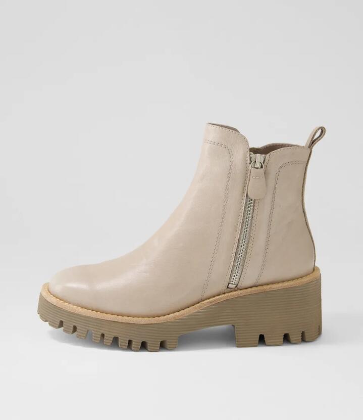 Image of Boots. Productname: Dissel Smoke Leather Ankle Boots in Smoke colour by brand - MIDAS
