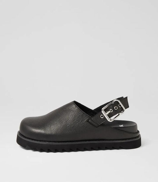 Image of Flats. Productname: Miana Black Leather Flats in BLACK colour by brand - MOLLINI