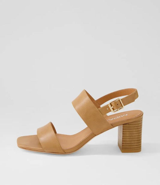 Image of Sandals. Productname: Jennal Tan Leather Sandals in TAN colour by brand - MIDAS