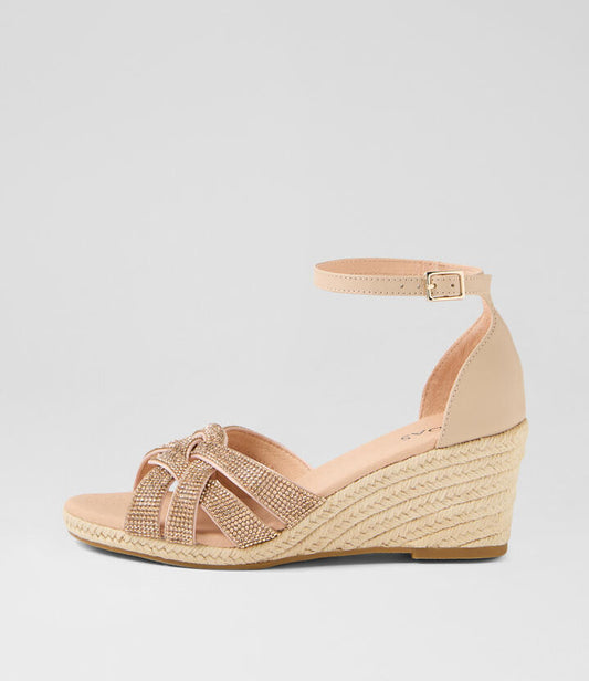 Image of Sandals. Productname: Jyon Nude Jewels Leather Sandals in NUDE colour by brand - MIDAS