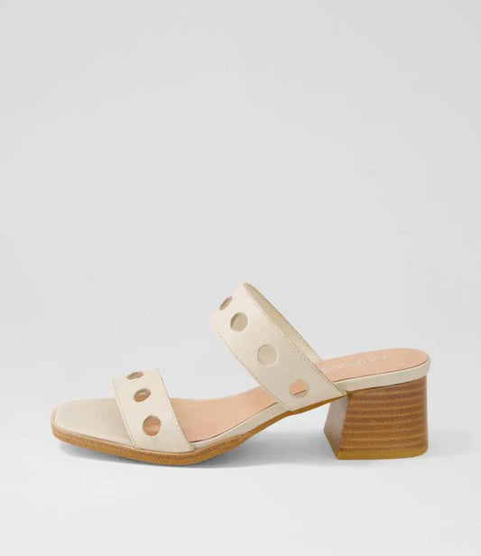 Image of Sandals. Productname: Marriet Vanilla Leather Sandals in VANILLA colour by brand - MIDAS