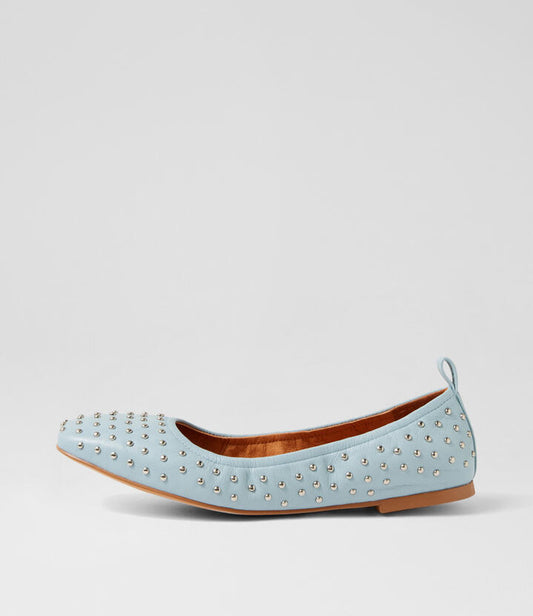 Image of Footwear. Productname: Narn Denim Leather Ballet Flats in DENIM colour by brand - MOLLINI