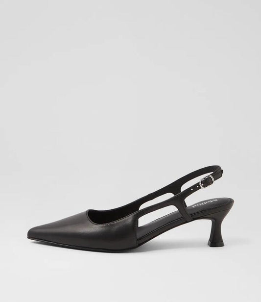 Image of Heels. Productname: Gild Black Leather Heels in BLACK colour by brand - MOLLINI