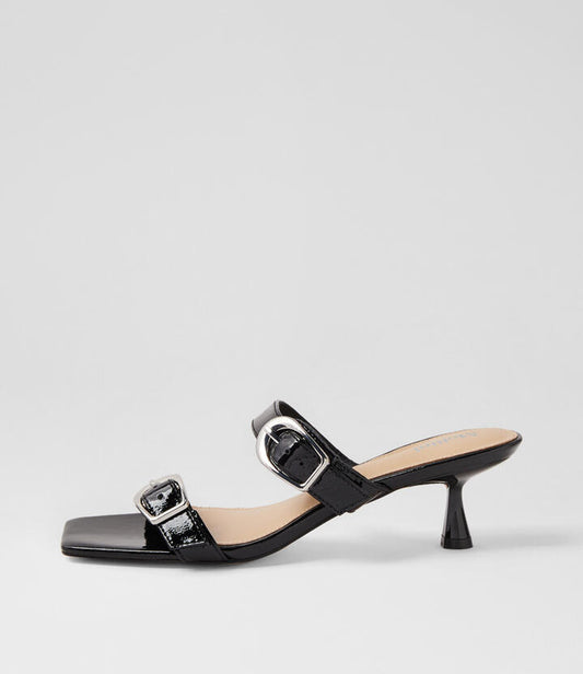 Image of Sandals. Productname: Thank Black Leather Sandals in BLACK colour by brand - MOLLINI