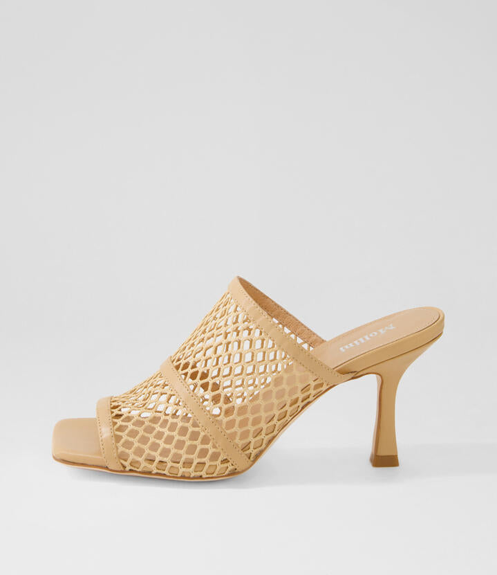 Image of Sandals. Productname: Willow Nude Leather Mesh Sandals in NUDE colour by brand - MOLLINI