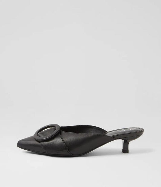 Image of Heels. Productname: Capella Black Leather Heels in BLACK colour by brand - MOLLINI