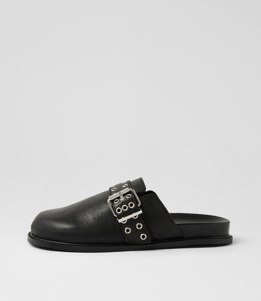 Image of Sandals. Productname: Verity Black Leather Mules in BLACK colour by brand - MOLLINI