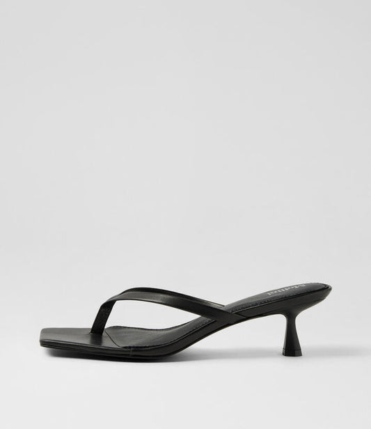 Image of Sandals. Productname: Tidbit Black Leather Sandals in BLACK colour by brand - MOLLINI