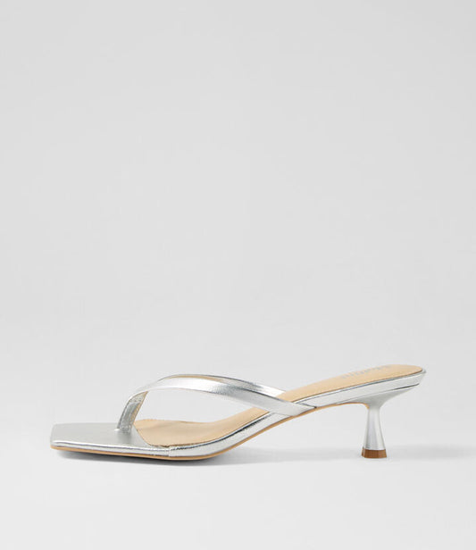 Image of Sandals. Productname: Tidbit Silver Leather Sandals in SILVER colour by brand - MOLLINI