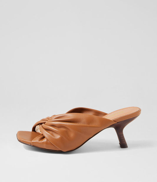 Image of Sandals. Productname: Halcyon Dark Tan Leather Sandals in DK TAN colour by brand - MOLLINI