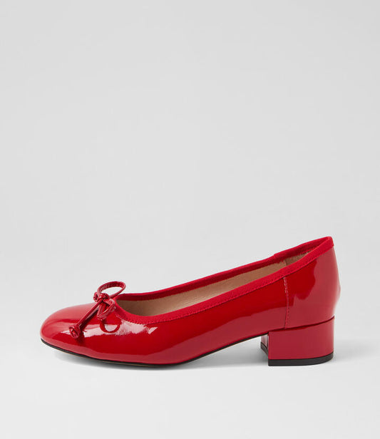 Image of Heels. Productname: Jave Spicy Red Patent Leather Heels in SPICY RED colour by brand - MOLLINI