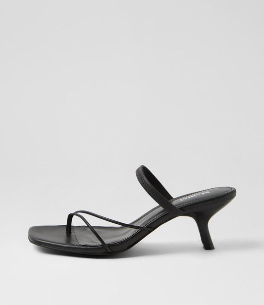 Image of Sandals. Productname: Host Black Leather Sandals in BLACK colour by brand - MOLLINI