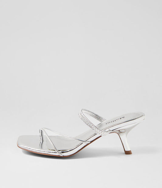 Image of Sandals. Productname: Host Silver Crush Leather Sandals in SILVER CRUSH colour by brand - MOLLINI