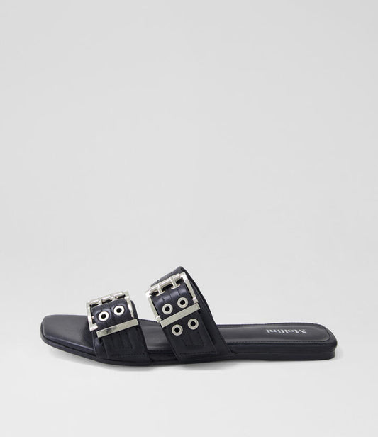 Image of Sandals. Productname: Lusta Black Leather Sandals in BLACK colour by brand - MOLLINI