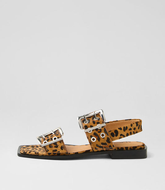 Image of Sandals. Productname: Savina Leopard Pony Sandals in LEOPARD colour by brand - MOLLINI