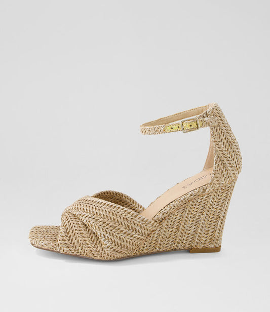 Image of Sandals. Productname: Kyate Coffee Synthetic Raffia Sandals in COFFEE colour by brand - MIDAS
