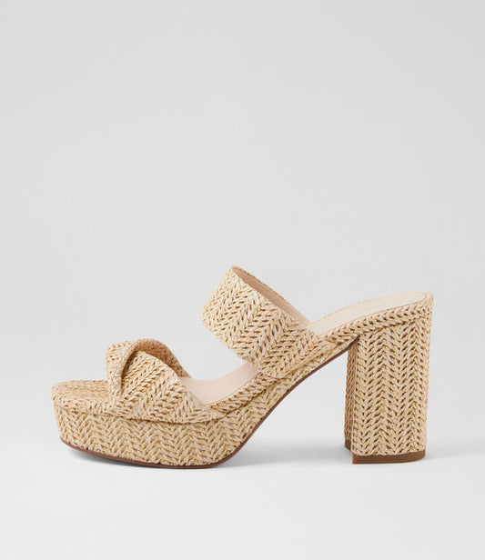 Image of Sandals. Productname: Vellys Natural Synthetic Raffia Sandals in NATURAL colour by brand - MIDAS