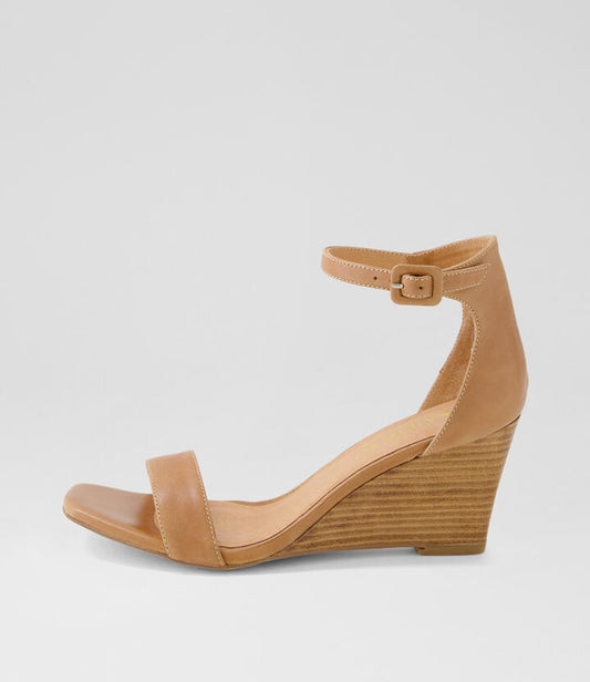 Image of Sandals. Productname: Hallay Tan Natural Leather Sandals in TAN-NATURAL HEEL colour by brand - MIDAS