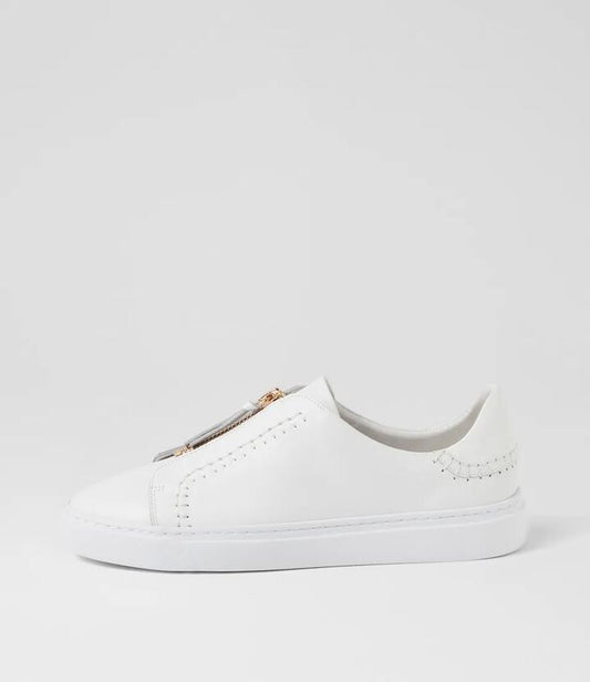 Image of Sneakers. Productname: Otlin White Leather Sneakers in WHITE colour by brand - MIDAS