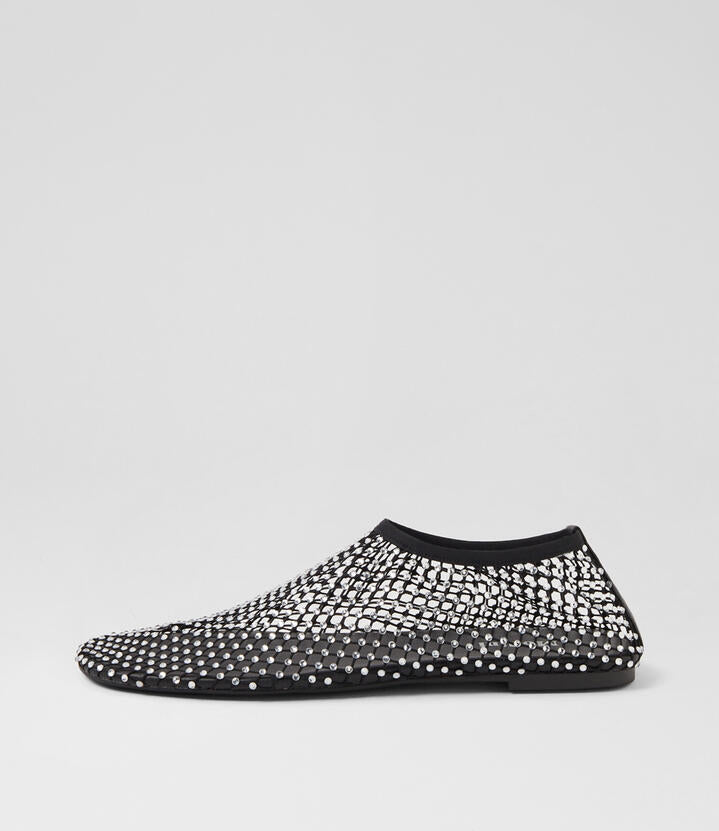 Image of Sandals. Productname: Reaffirm Black Mesh Sandals in BLACK colour by brand - MOLLINI