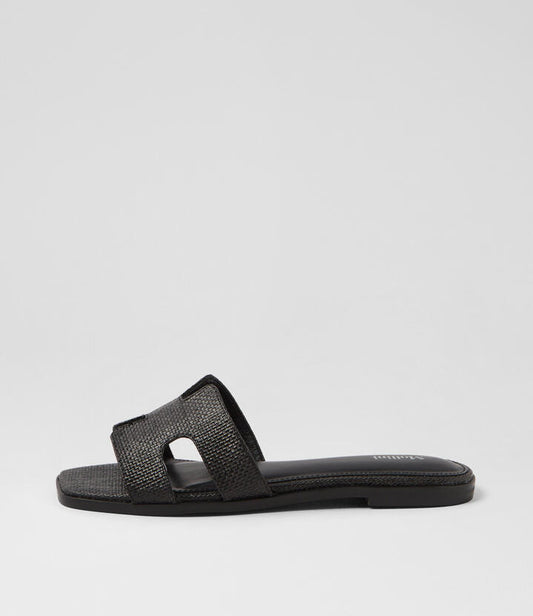Image of Sandals. Productname: Sezana Black Woven Sandals in BLACK colour by brand - MOLLINI