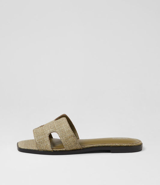Image of Sandals. Productname: Sezana Olive Woven Sandals in OLIVE colour by brand - MOLLINI