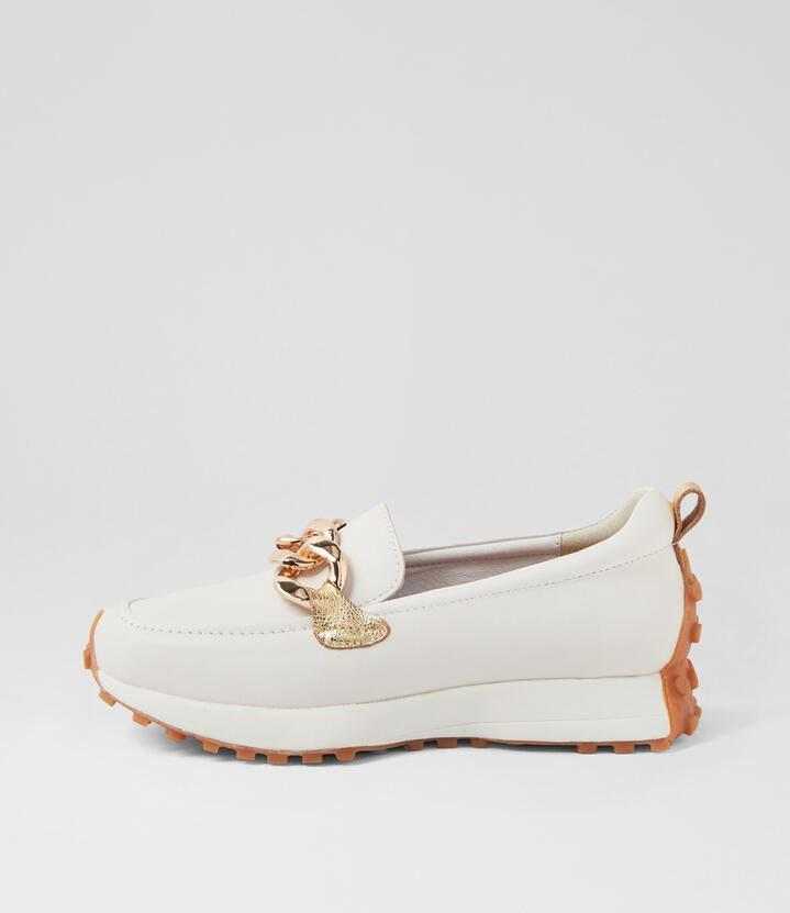 Image of Sneakers. Productname: Orion White Leather Sneakers in WHITE colour by brand - MIDAS