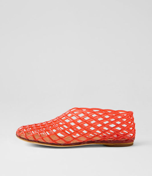 Image of Footwear. Productname: Piknic Red Jelly Flat Shoes in RED colour by brand - MOLLINI