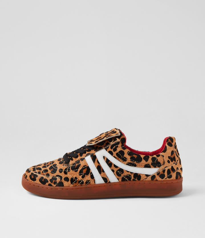 Image of Sneakers. Productname: Qallan Leopard White Pony Leather Sneakers in LEOPARD-WHITE colour by brand - MIDAS