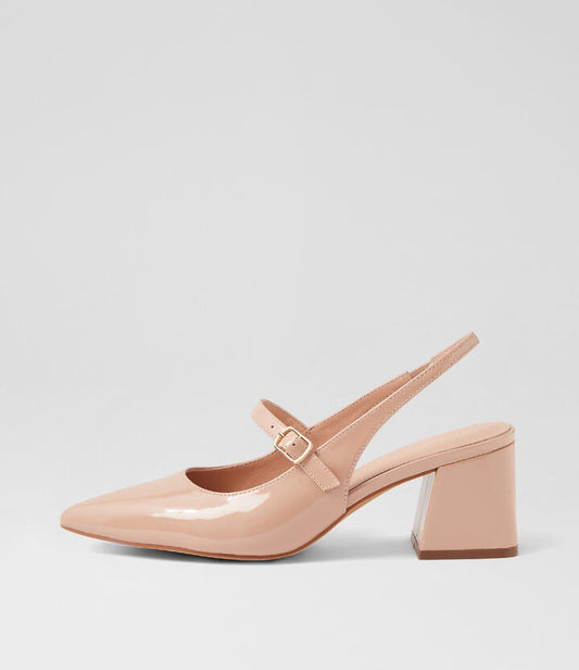 Image of Heels. Productname: Delaney Nude Patent Leather Heels in NUDE colour by brand - MOLLINI