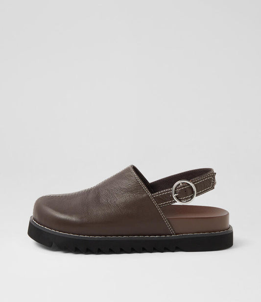 Image of Footwear. Productname: Mykla Choc Leather Flat Shoes in CHOC colour by brand - MOLLINI