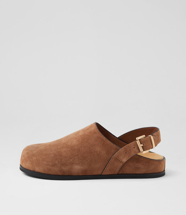 Image of Footwear. Productname: Vumina Peanut Suede Flat Shoes in PEANUT colour by brand - MOLLINI