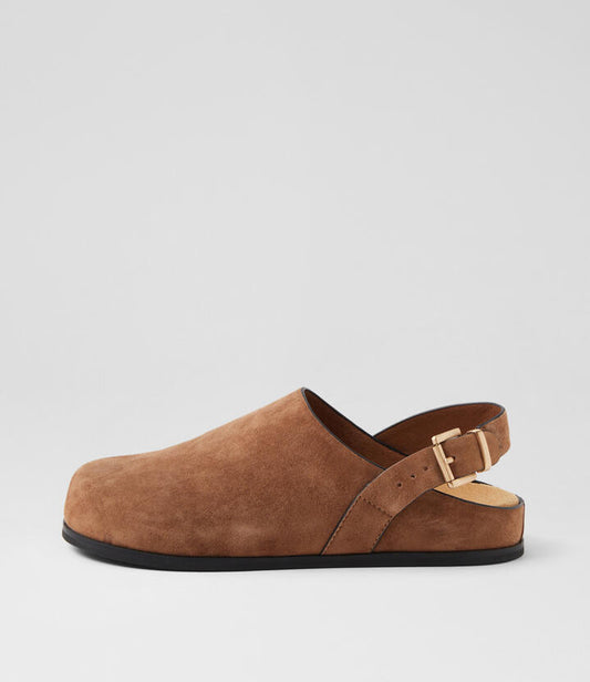 Image of Footwear. Productname: Vumina Peanut Suede Flat Shoes in PEANUT colour by brand - MOLLINI