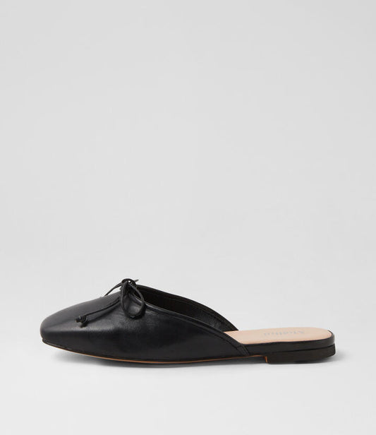 Image of Sandals. Productname: Nevina Black Leather Mules in BLACK colour by brand - MOLLINI