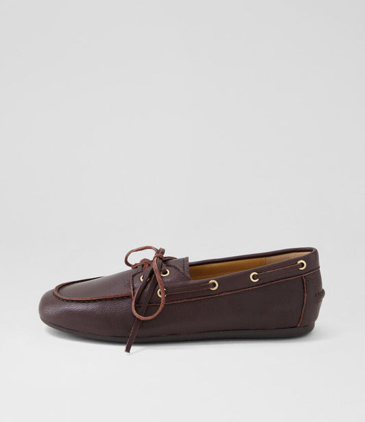 Image of Flats. Productname: Jerae Dark Brown Leather Loafers in DK BROWN colour by brand - MOLLINI