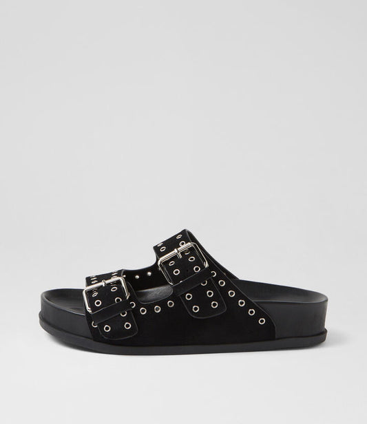 Image of Sandals. Productname: Ciana Black Suede Sandals in BLACK colour by brand - MOLLINI