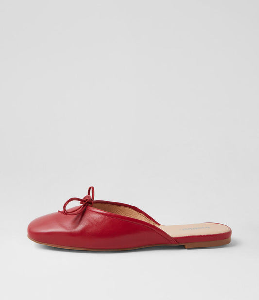 Image of Sandals. Productname: Nevina Red Leather Mules in RED colour by brand - MOLLINI