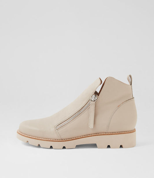 Image of Boots. Productname: Dottle Vanilla Leather Ankle Boots in VANILLA-VANILLA SOLE colour by brand - MIDAS