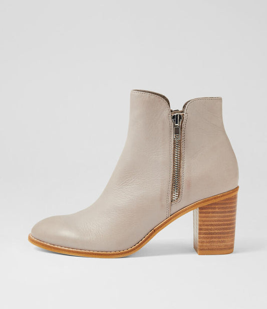 Image of Boots. Productname: Tantee Smoke Leather Ankle Boots in SMOKE colour by brand - MIDAS