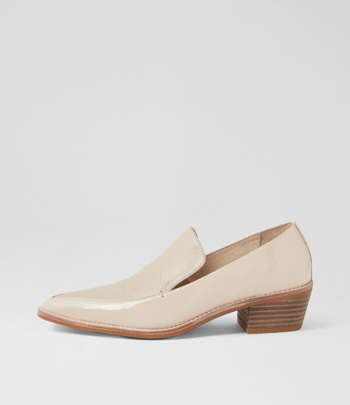 Image of Flats. Productname: Dandle Vanilla Patent Leather Loafers in VANILLA-VANILLA colour by brand - MIDAS