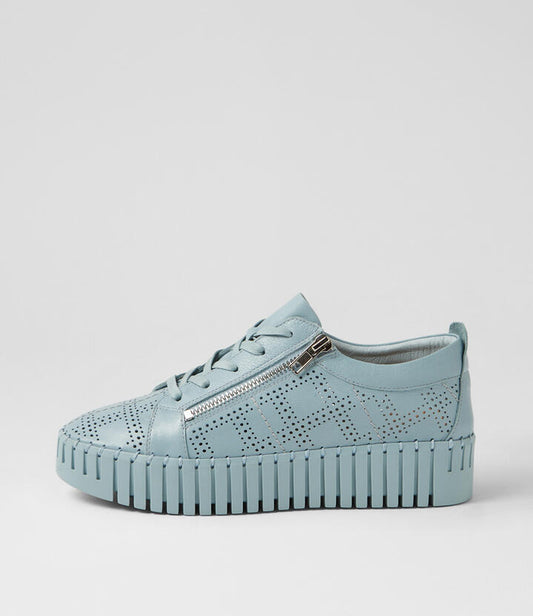 Image of Sneakers. Productname: Bubblie Denim Leather Sneakers in Denim-Denim Sole colour by brand - MIDAS