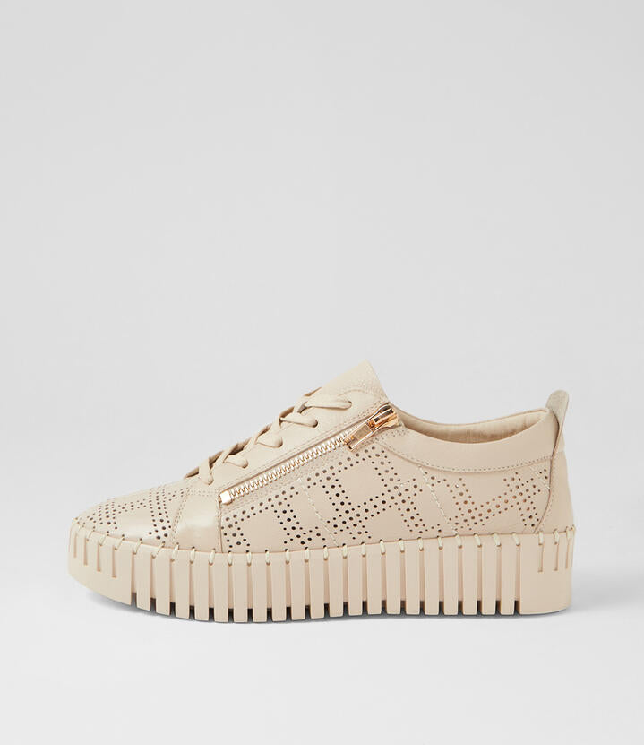 Image of Sneakers. Productname: Bubblie Vanilla Leather Sneakers in Vanilla-Vanilla Sole colour by brand - MIDAS