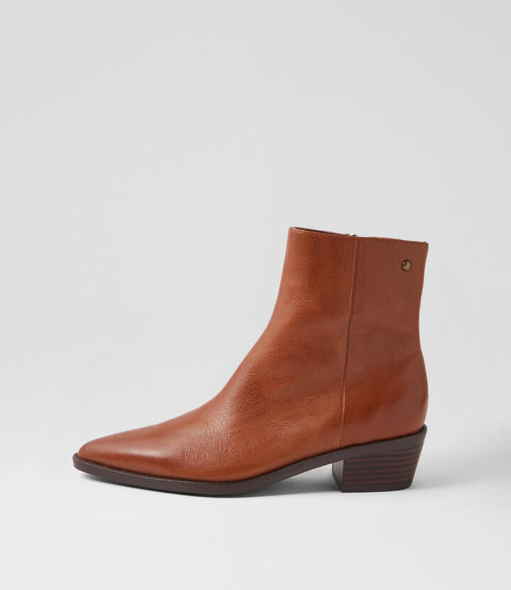 Image of Boots. Productname: Debonair Drambuie Leather Ankle Boots in Drambuie colour by brand - MIDAS