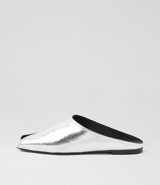 Image of Sandals. Productname: Boni Silver Crackle Leather Sandals in SILVER colour by brand - MOLLINI