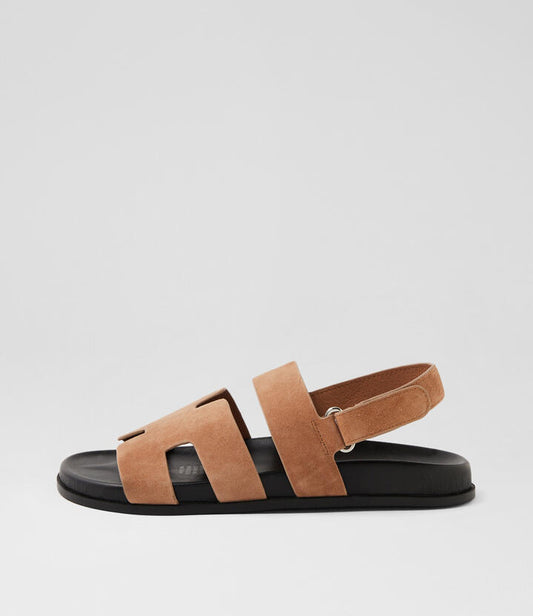 Image of Sandals. Productname: Hopeful Light Fawn Black Suede Sandals in LT FAWN-BLACK SOLE colour by brand - MOLLINI