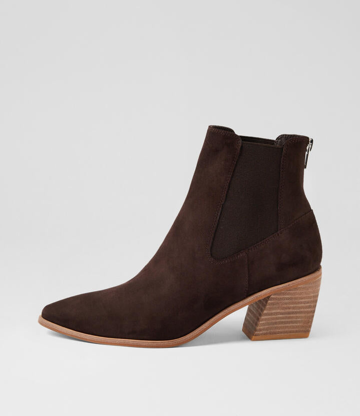 Image of Boots. Productname: Jennibee Choc Suede Chelsea Boots in CHOC colour by brand - MIDAS